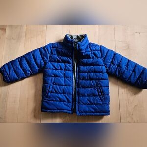 GAP Toddler Reversible Royal Blue/Camouflage Puffer Jacket 3/4